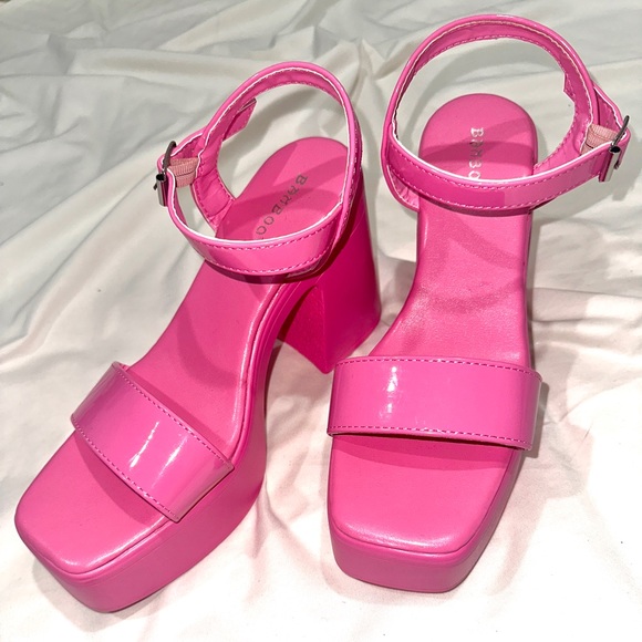 Bamboo pink platform y2k heels NEW - Picture 2 of 7